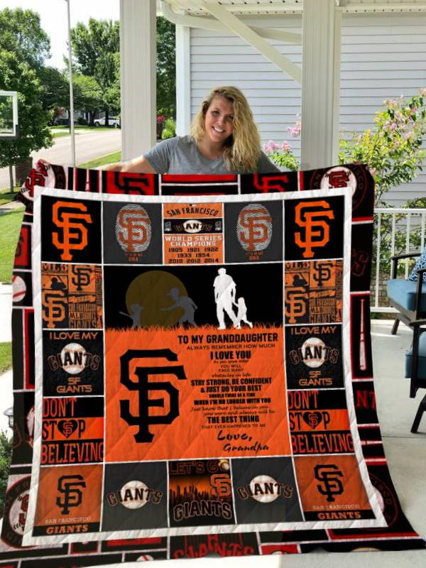 San Francisco Giants To My Granddaughter Love Grandpa Quilt Blanket