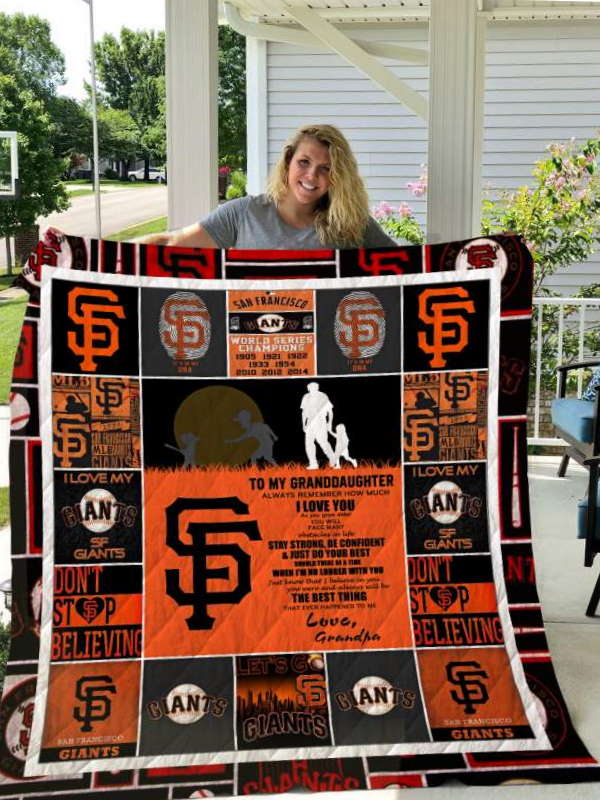 San Francisco Giants To My Granddaughter Love Grandpa Quilt Blanket