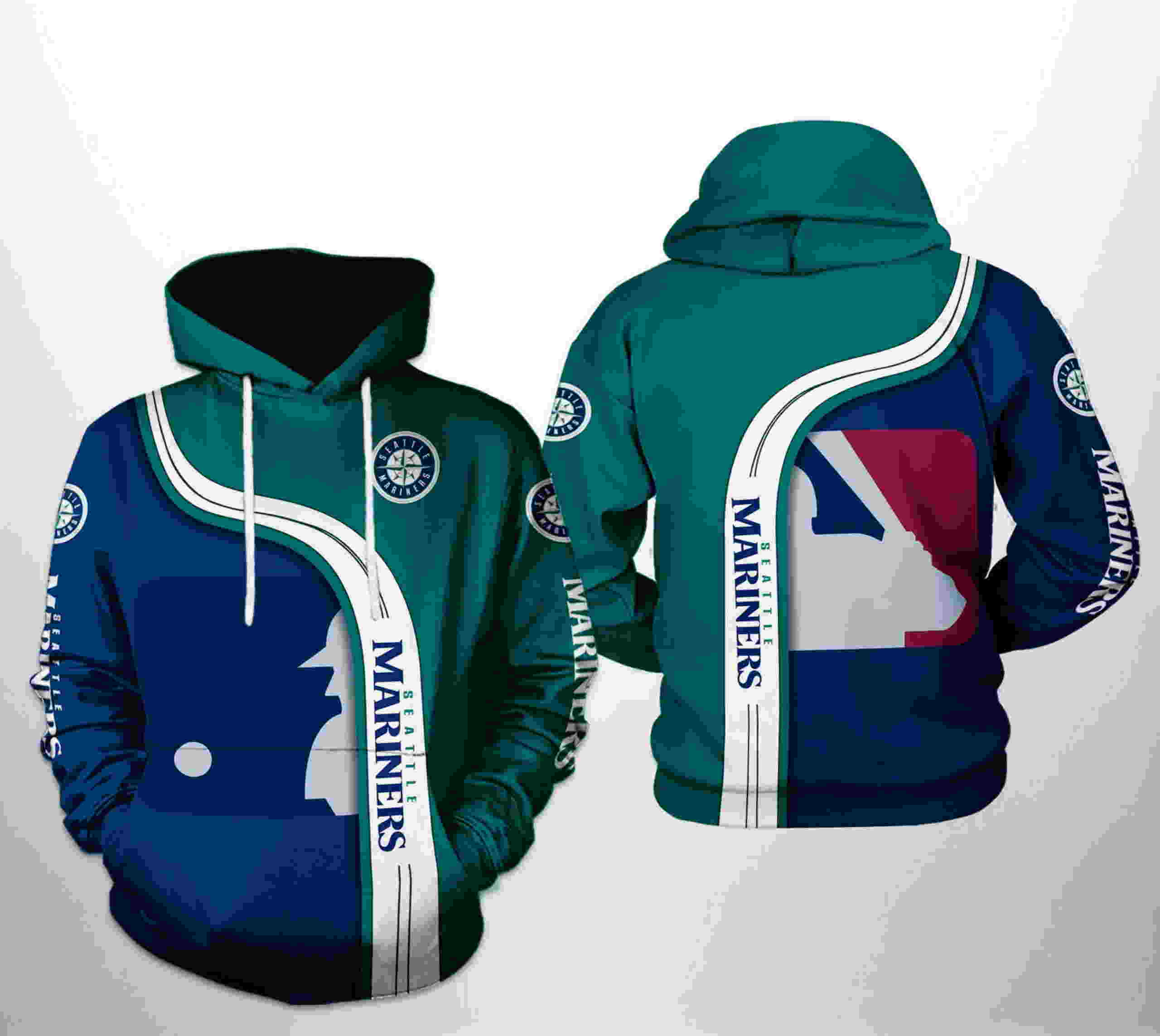 Seattle Mariners MLB Team 3D Hoodie Zipper Hoodie