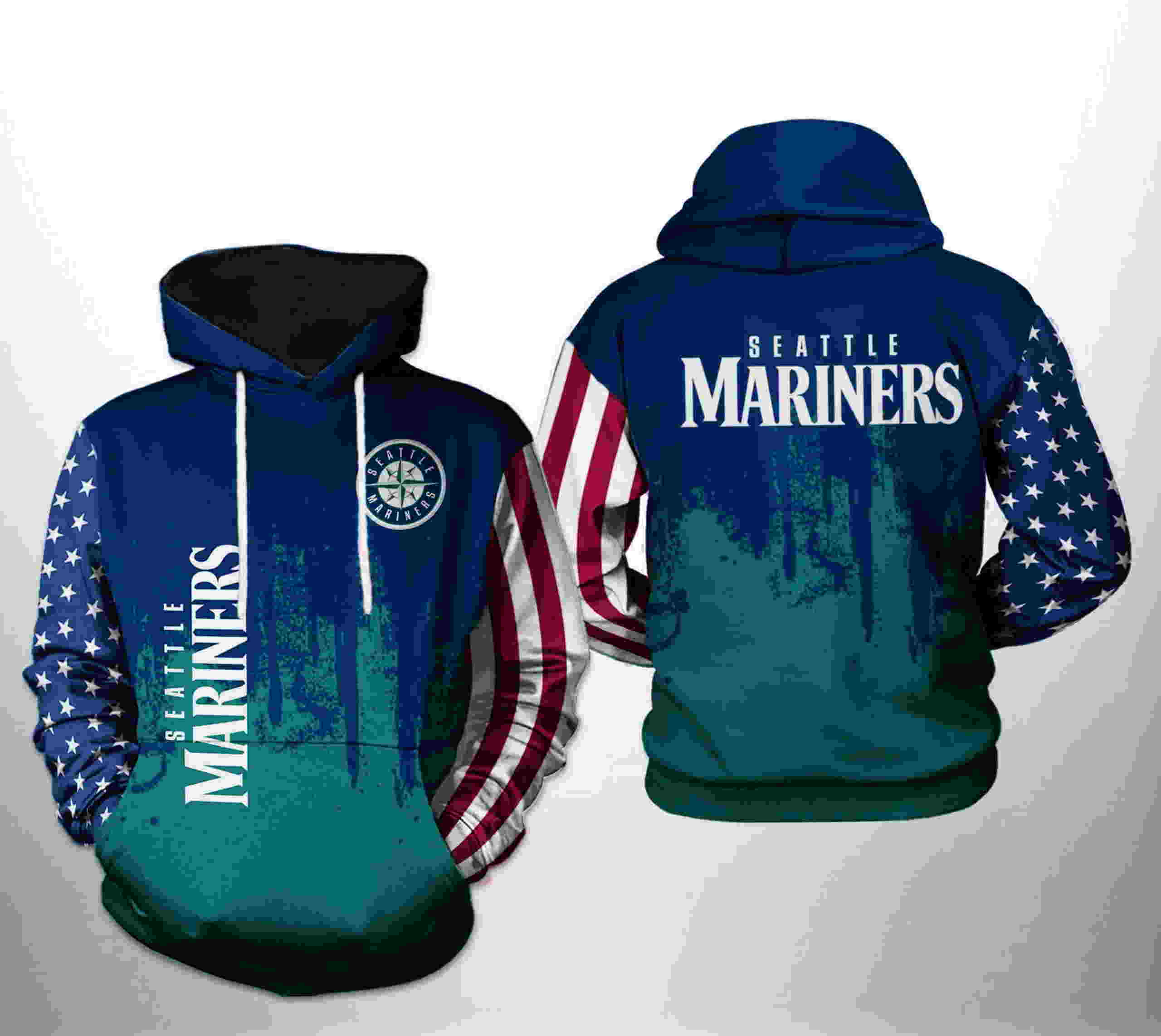 Seattle Mariners MLB Team US 3D Hoodie Zipper Hoodie