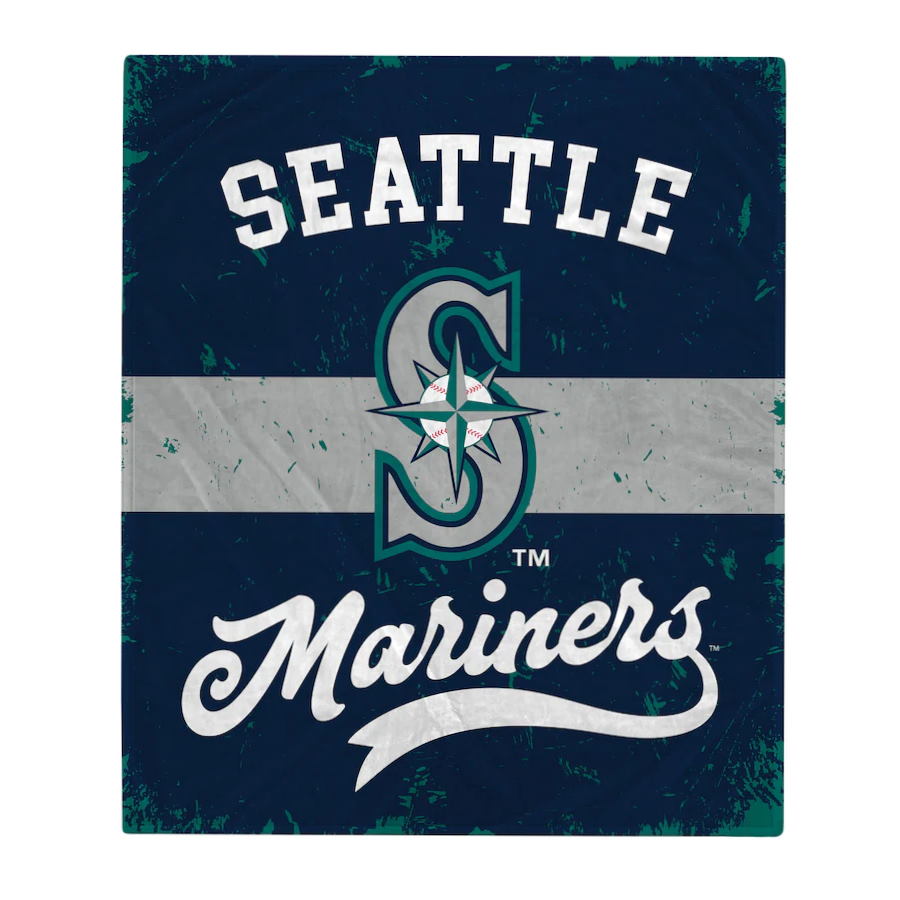 Seattle Mariners Retro Stripe Flannel Fleece Blanket