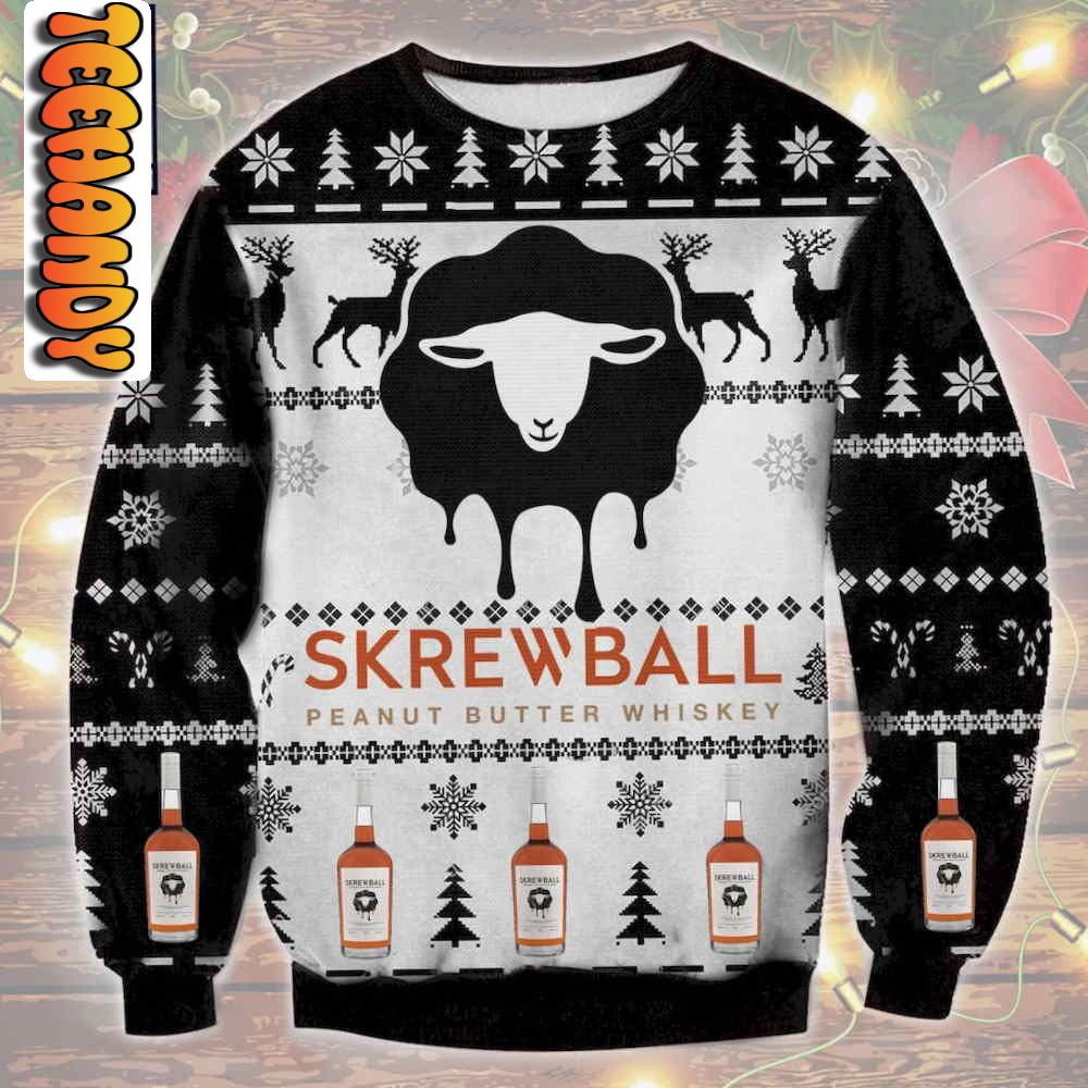 Skrew Ball Whiskey Christmas Ugly Sweater