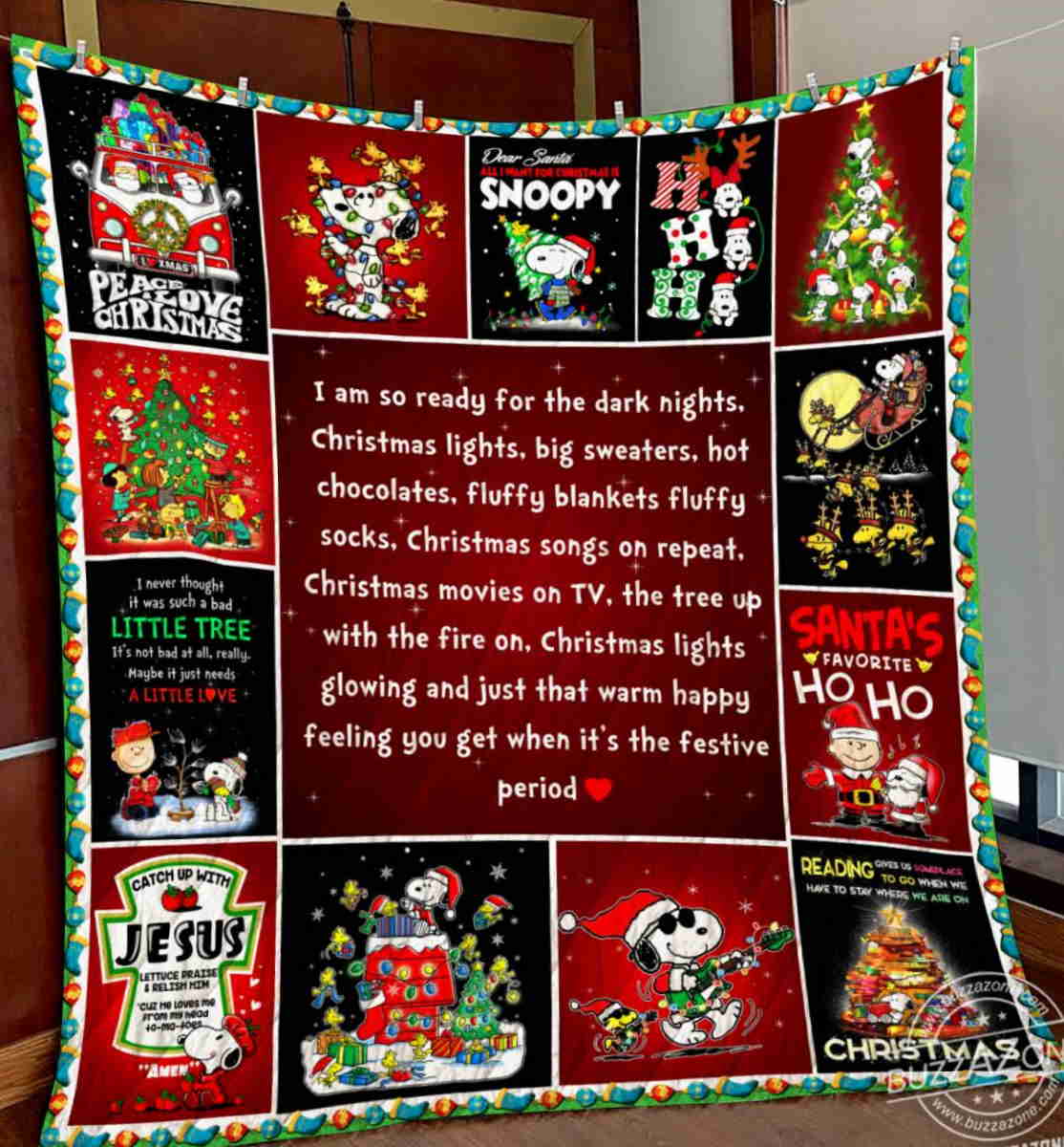 Snoopy Ready For Christmas Quilt Blanket