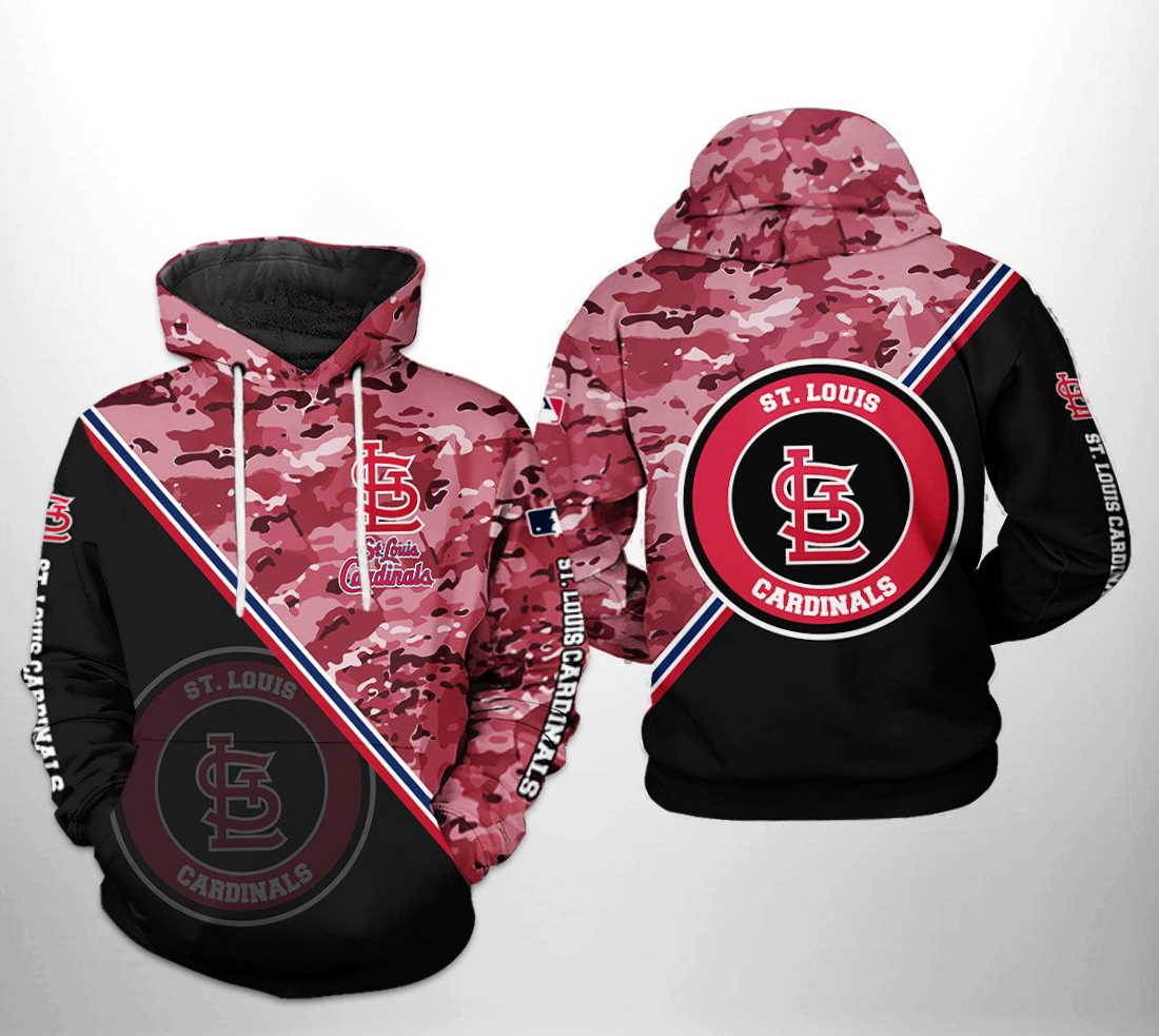 St. Louis Cardinals MLB Camo Team 3D Hoodie Zipper Hoodie