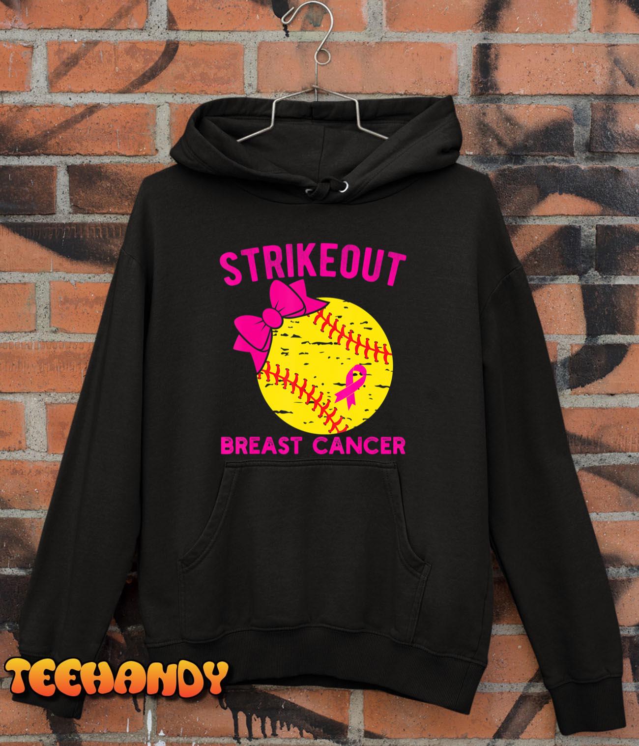 Strike Out Breast Cancer Awareness Vintage Softball Fighters T-Shirt