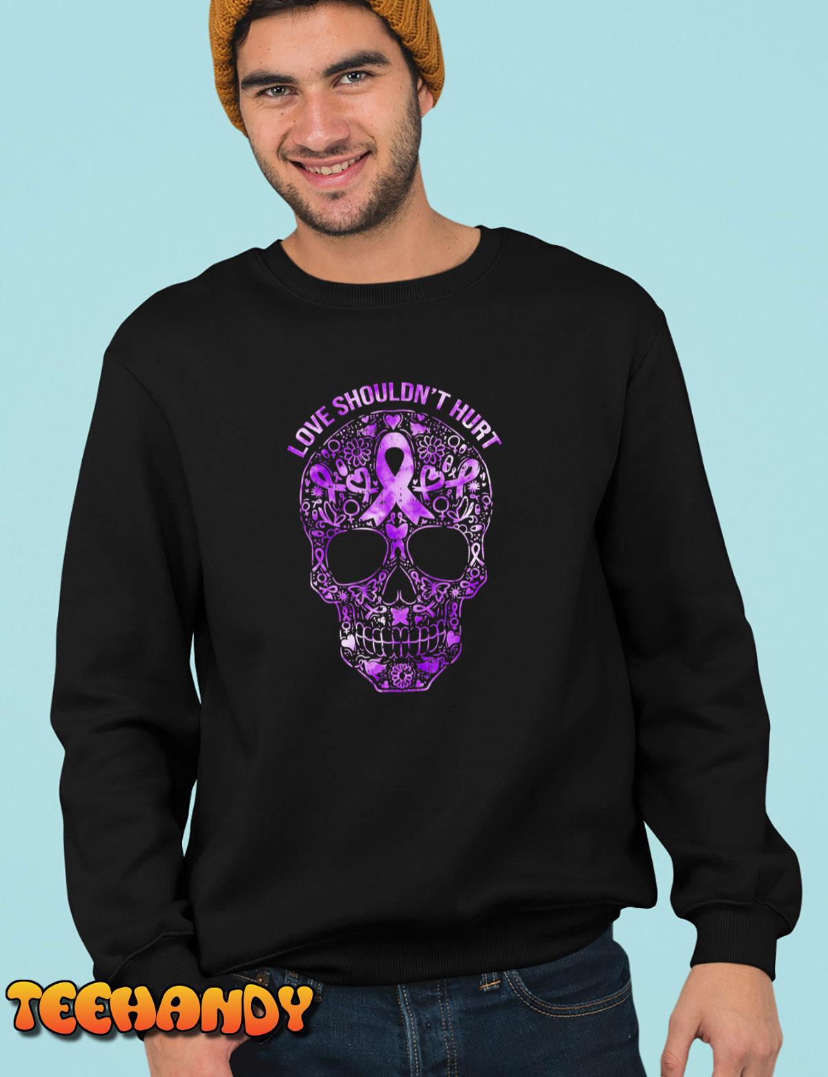 Sugar Skull Calavera Domestic Violence Awareness T-Shirt