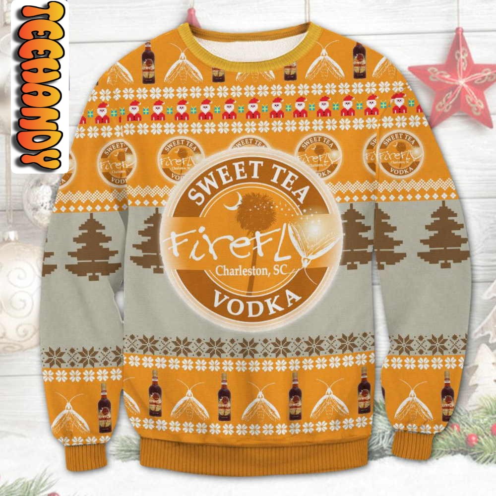 Sweet Tea Vodka Fire Fly Ugly Christmas Sweater