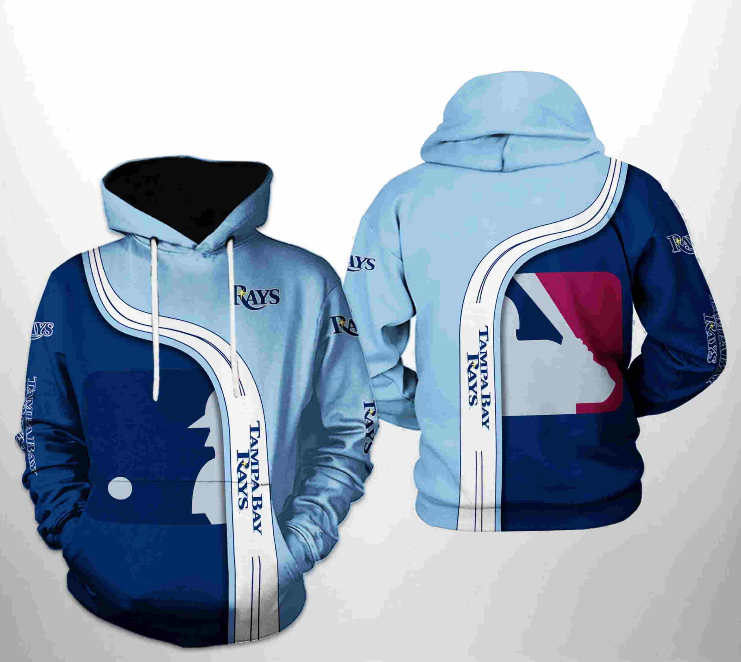 Tampa Bay Rays MLB Team 3D Hoodie Zipper Hoodie