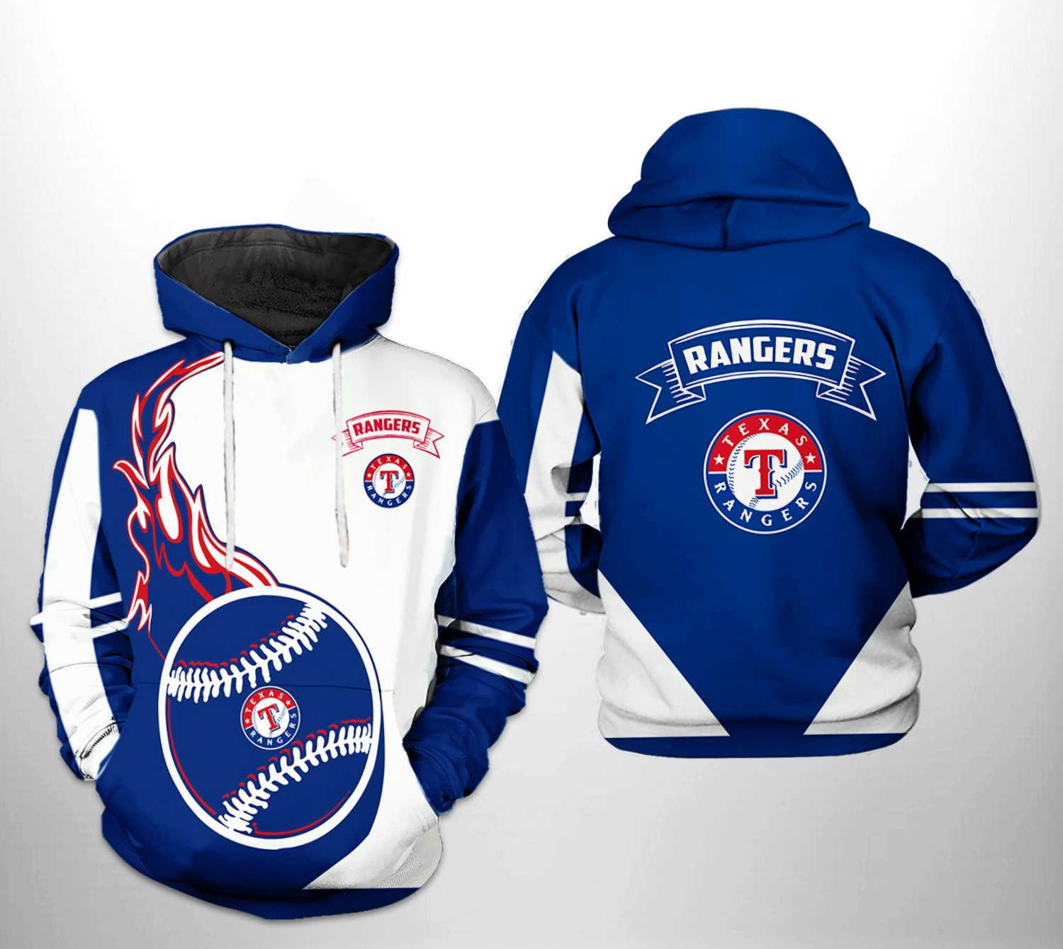 Texas Rangers MLB Classic 3D Hoodie Zipper Hoodie