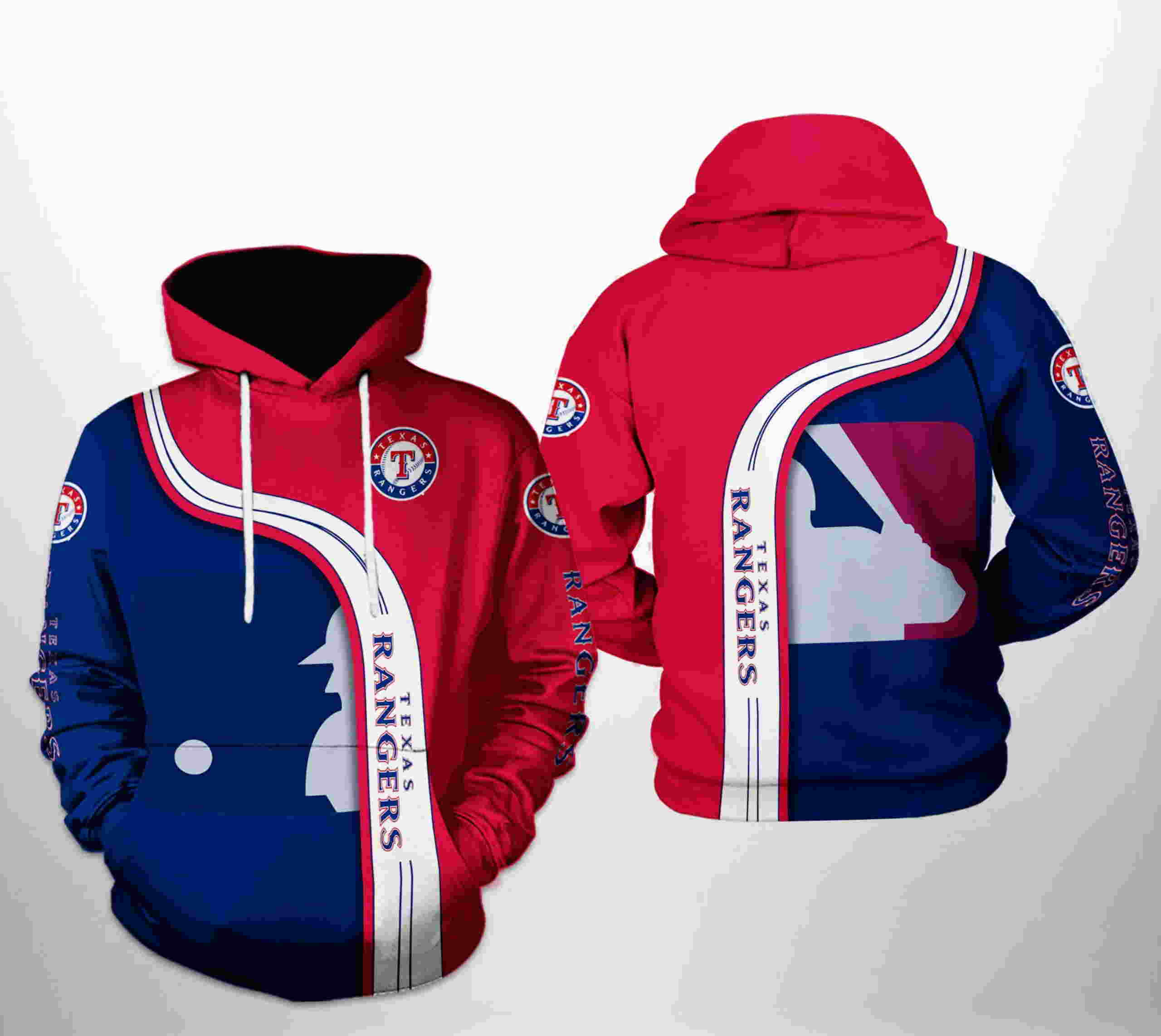 Texas Rangers MLB Team 3D Hoodie Zipper Hoodie