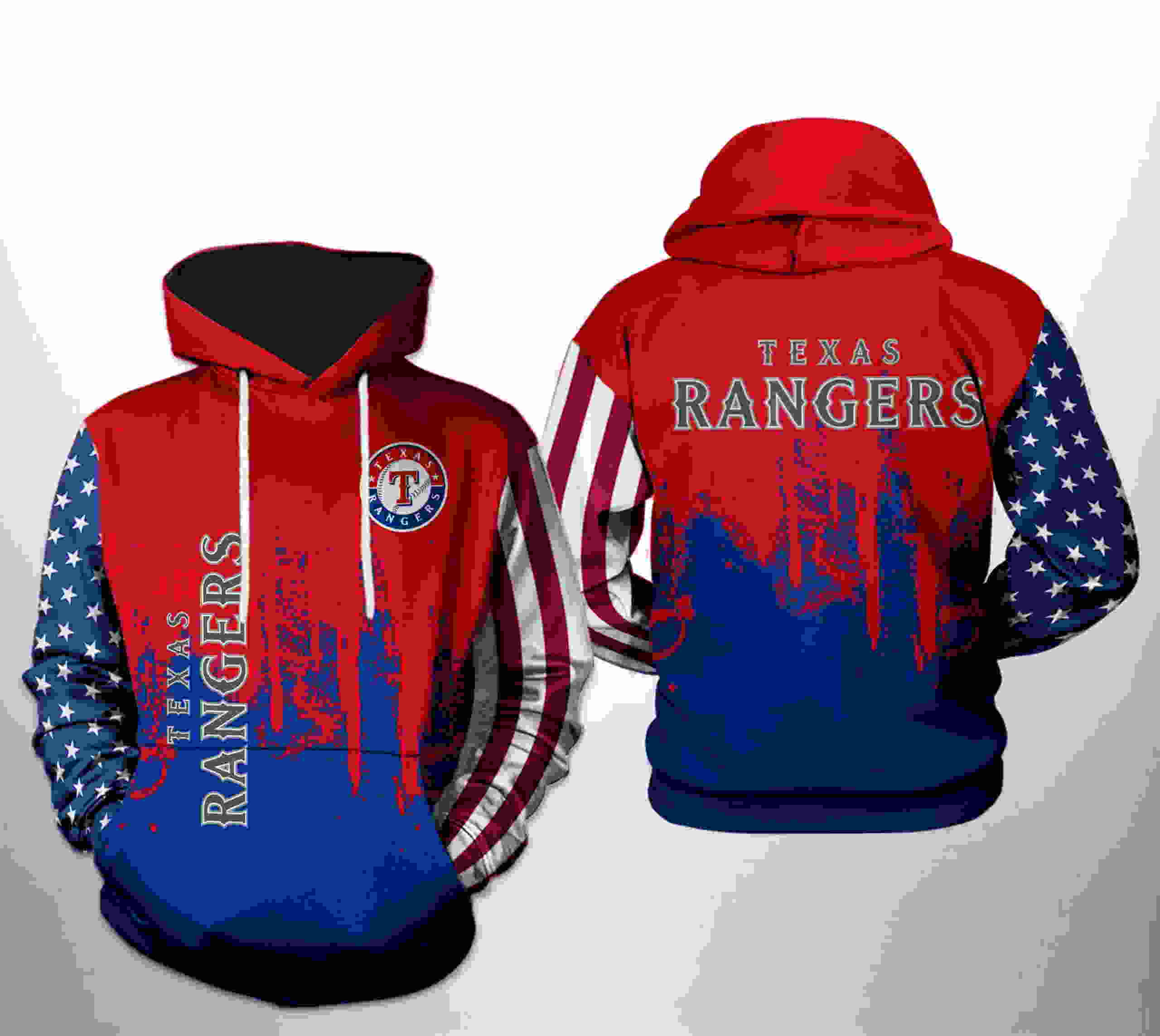 Texas Rangers MLB Team US 3D Hoodie Zipper Hoodie