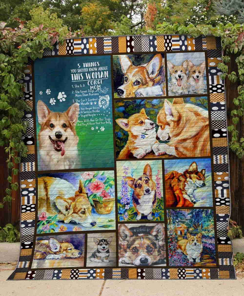 This Woman Corgi 3D Quilt Blanket