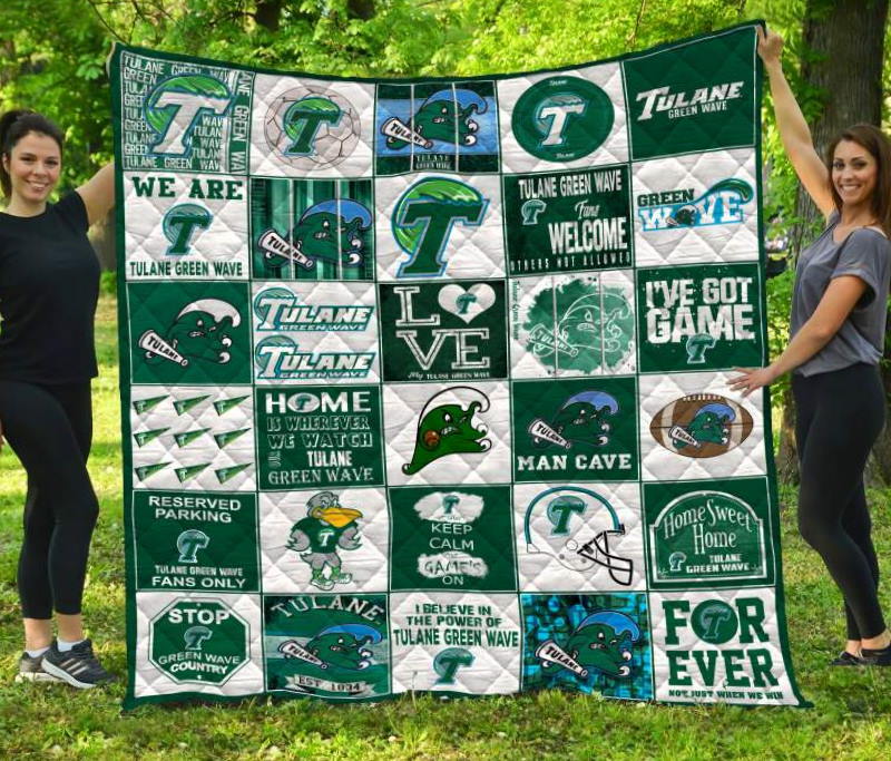 Tulane Green Wave 3D Quilt Blanket