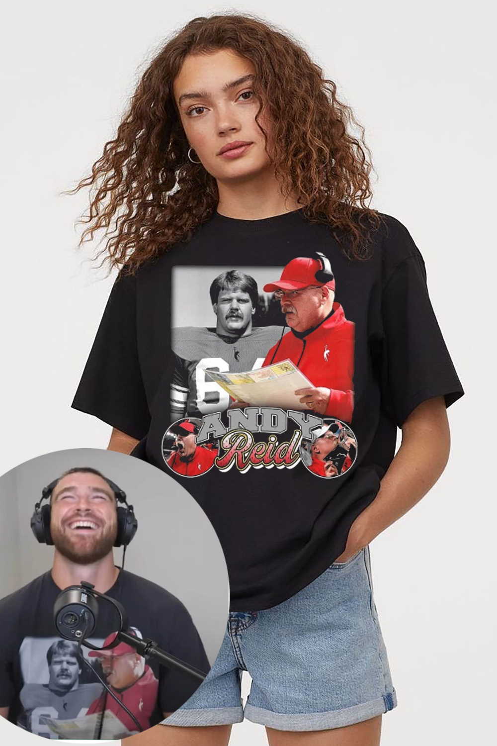 Vintage Andy Reid 90s Style Travis Kelce Andy Reid Shirt Kansas City Andy Reid Coach Shirt