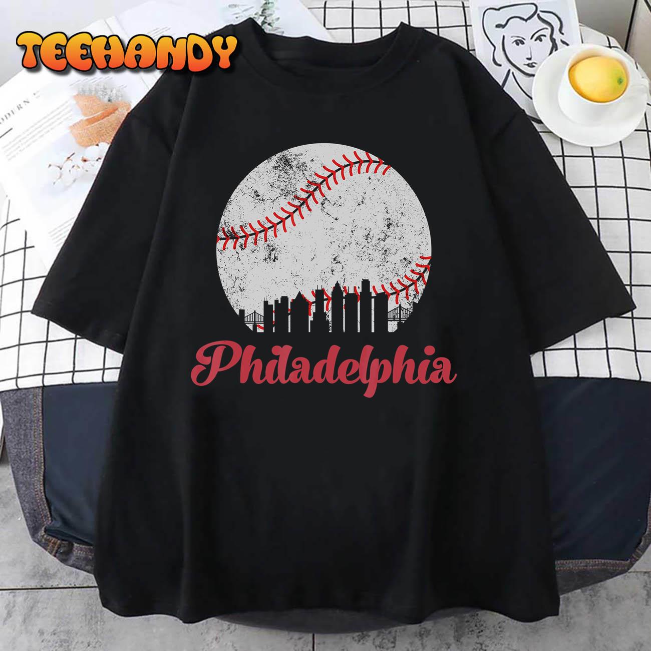 Vintage Philadelphia Skyline Retro Philly Cityscap T-Shirt