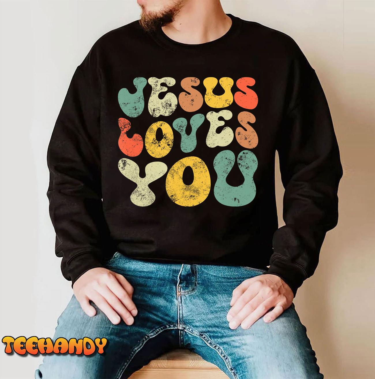 Vintage Retro Jesus Loves You Christian Unisex T-Shirt