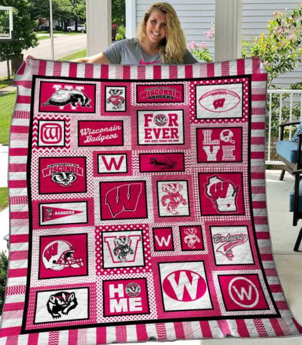 Wisconsin Badgers 3D All Over Print  Quilt Blanket