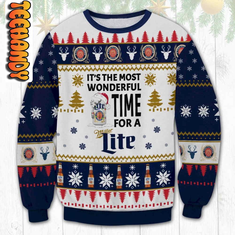 Wonderful Time For Lite Ugly Christmas Sweater