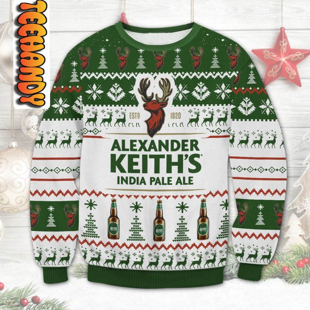 Alexander Keiths Beer Ugly Christmas Sweater