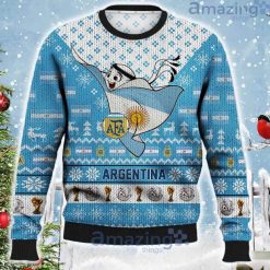 Argentina Sweater Mascot Qatar Soccer Team World Cup Ugly Christmas Sweater