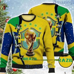 Brazil Coconut Pattern Hawaiian Soccer Team World Cup 2022 Ugly Christmas Sweater
