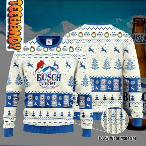 Busch Light Santa Hat Christmas Ugly Christmas Sweater