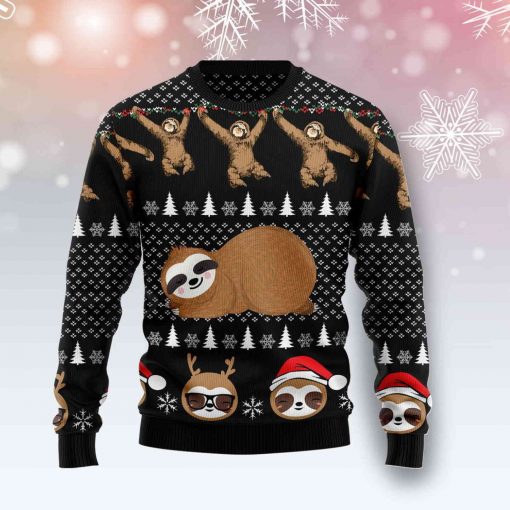 Crazy Sloth Ugly Christmas Sweater