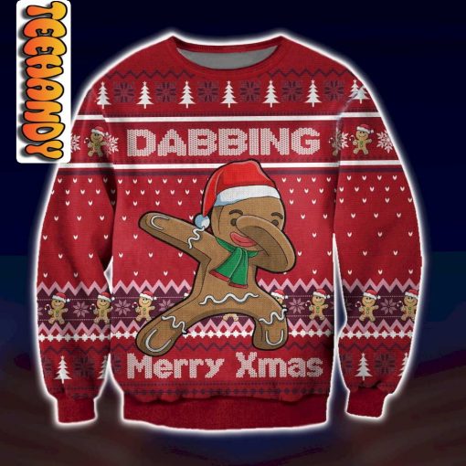 Dabbing Gingerbread Man Christmas Ugly Sweater