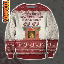 Deez Nuts Roasting On An Open Fire Christmas Ugly Sweater