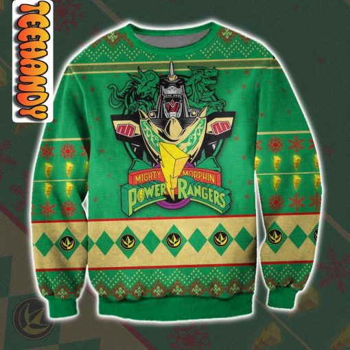 Dragonzord and Green Ranger Mighty Morphin Power Rangers Christmas Ugly Sweater