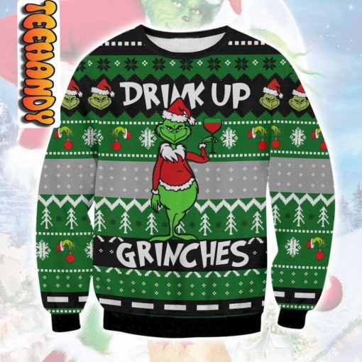 Drink Up Grinch Ugly Christmas Sweater