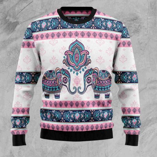 Elephant Mandala Ugly Christmas Sweater