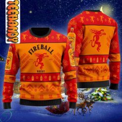 Fireball Red Hot Whiskey Christmas Ugly Sweater