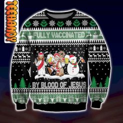 Fully Vaccinated by Blood of Jesus Christmas Ugly Sweater