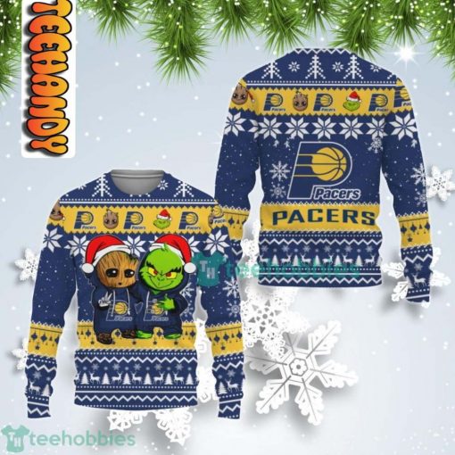 Indiana Pacers Baby Groot And Grinch Best Friends Ugly Christmas Sweater