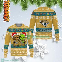 Jacksonville Jaguars Baby Groot And Grinch Best Friends Ugly Christmas Sweater