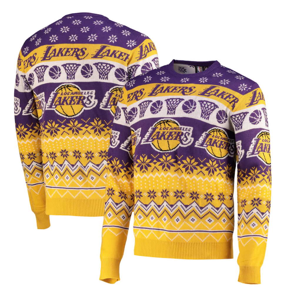 NBA Los Angeles Lakers Ugly Christmas Sweater Blinking Lights Size XXL