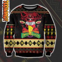 Megazord and Pink Ranger Mighty Morphin Power Rangers Christmas Ugly Sweater