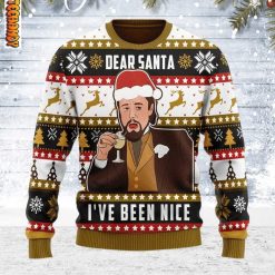 Meme Leo Dear Santa I’ve Been Nice Ugly Knitted Christmas Sweater
