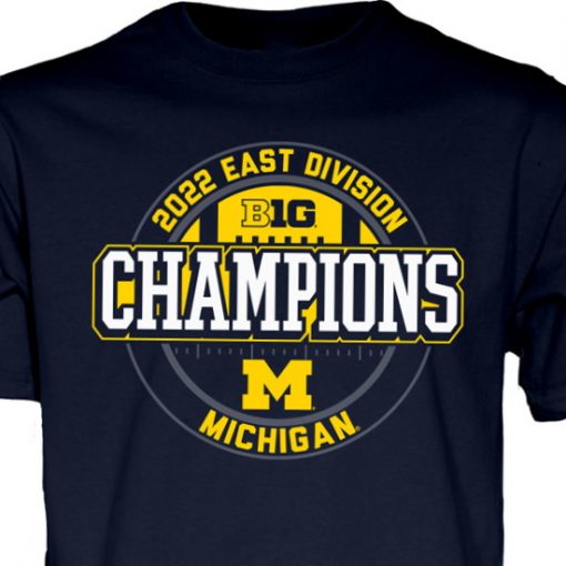 Michigan 2022 Big Ten East Division Champions Locker Room T Shirt