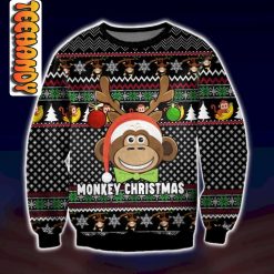 Monkey Merry Christmas Ugly Sweater