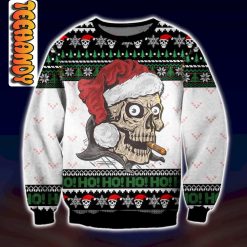 Naughty Skull Ho Ho Ho Christmas Ugly Sweater