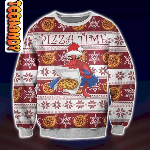 Peter Parker Pizza Time Ugly Christmas Sweater