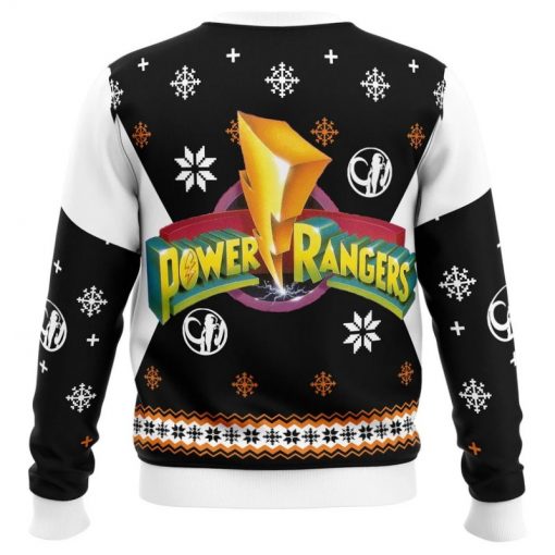 Power Rangers Ugly Christmas Sweater, Mighty Morphin Power Rangers Black Ugly Christmas Sweater