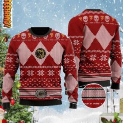 Power Rangers Ugly Christmas Sweater Red Power Rangers Ugly Christmas Sweater