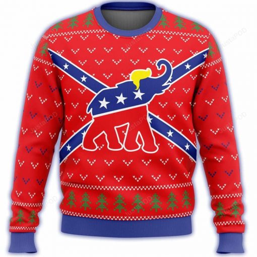 Republican Flag Elephant Trump Ugly Christmas Sweater