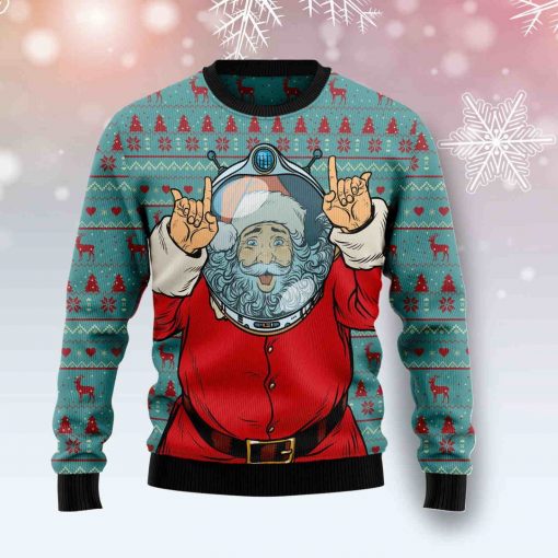 Santa Claus Astronaut Ugly Christmas Sweater