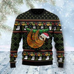 Sloth Light Ugly Christmas Sweater