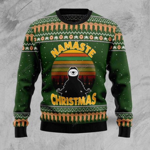 Sloth Namaste Ugly Christmas Sweater