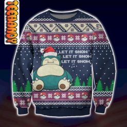 Snorlax Let it Snor Ugly Christmas Sweater
